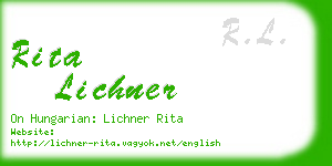 rita lichner business card